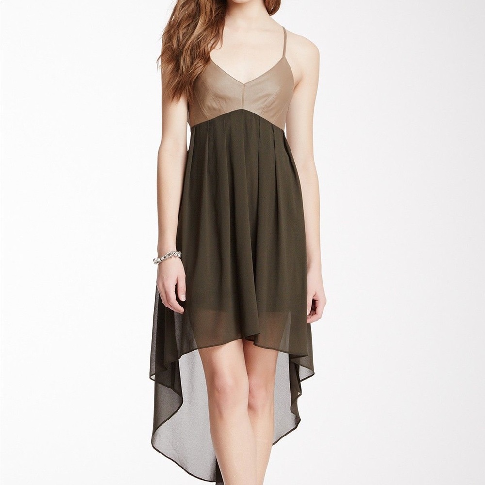 Faux leather Hi-Lo dress